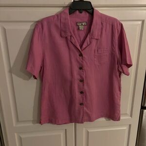 Caribbean Pink Button-Up Women's Top